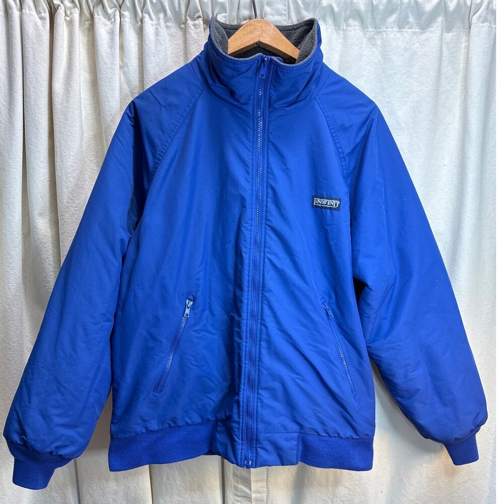 Lands' End Vintage Blue Squall Fleece Lined AirCore-300 Coat Men's Medium 38-40